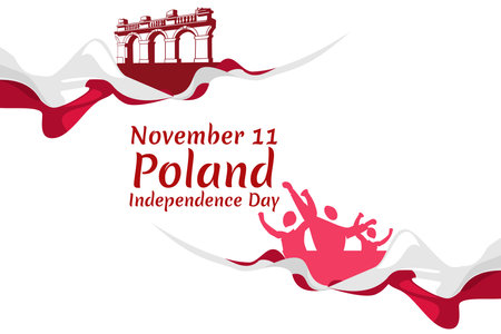 November 11, Happy Independence Day of Poland vector illustration. Suitable for greeting card, poster and banner.のイラスト素材