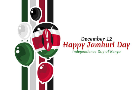 December 12, Happy Jamhuri Day, Independence day of Kenya vector illustration. Suitable for greeting card, poster and banner.のイラスト素材