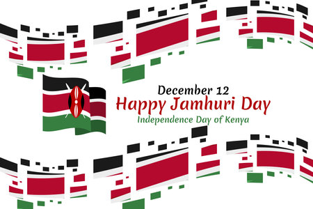 December 12, Happy Jamhuri Day, Independence day of Kenya vector illustration. Suitable for greeting card, poster and banner.のイラスト素材