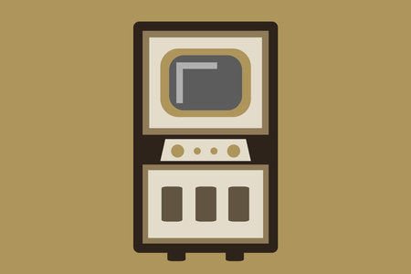 Tv Icon. Old TV icon in trendy  isolated on background. Simple television icon Vector illustration, EPS10. - Vectorのイラスト素材