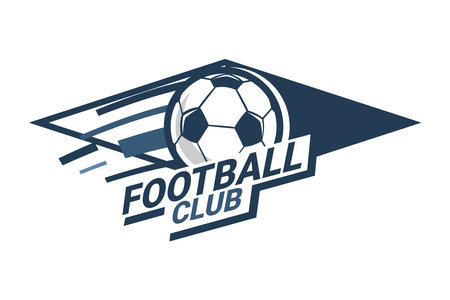 Soccer Logo or football club sign Badge. Football logo with shield background vector design. Vector illustration.のイラスト素材