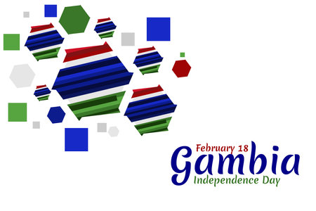 February 18, Independence Day of Gambia vector illustration. Suitable for greeting card, poster and bannerのイラスト素材