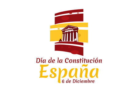 Translation: December 6, Constitutional day of Spain. vector illustration. Suitable for greeting card, poster and banner.のイラスト素材