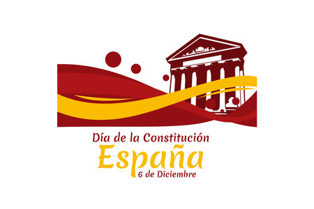 Translation: December 6, Constitutional day of Spain. vector illustration. Suitable for greeting card, poster and banner.のイラスト素材
