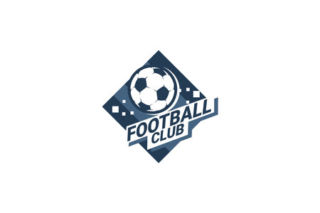 Soccer Logo or football club sign Badge. Football logo with shield background vector design. Vector illustration.のイラスト素材