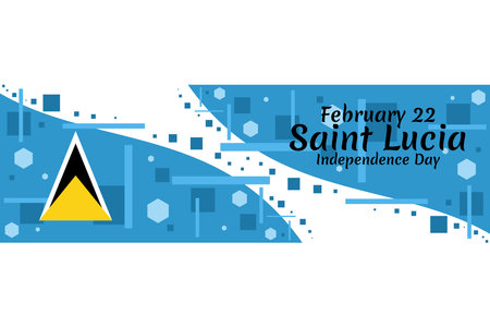 February 22, Independence Day of Saint Lucia vector illustration. Suitable for greeting card, poster and bannerのイラスト素材
