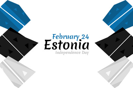 February 24, Independence day of Estonia, with national flower vector illustration. Suitable for greeting card and bannerのイラスト素材