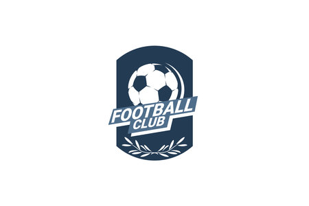 Soccer Logo or football club sign Badge. Football logo with shield background vector design. Vector illustration.のイラスト素材