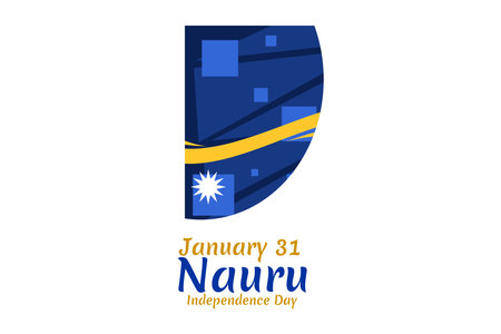 January 31, Independence day of Nauru vector illustration. Suitable for greeting card, poster and banner.のイラスト素材