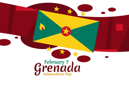 February 7, Grenada Independence Day Vector Illustration. Suitable for greeting card, poster and banner.のイラスト素材