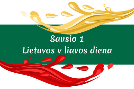 translation: January 1, Lithuanian Flag Day. vector illustration. Suitable for greeting card, poster and banner.のイラスト素材