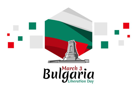 March 3, Day of Liberation of Bulgaria from the Ottoman Dominion. Happy Liberation Day Vector illustration. Suitable for greeting card, poster and bannerのイラスト素材