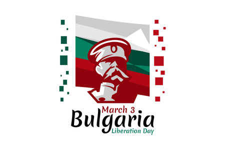 March 3, Day of Liberation of Bulgaria from the Ottoman Dominion. Happy Liberation Day Vector illustration. Suitable for greeting card, poster and bannerのイラスト素材