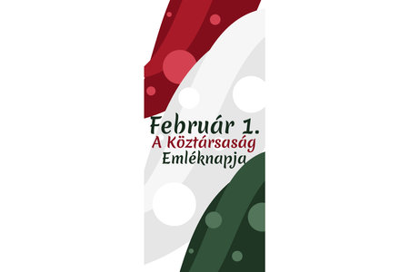 Translation: February 1, Memorial Day of the Republic. National day of Hungary vector illustration. Suitable for greeting card, poster and bannerのイラスト素材