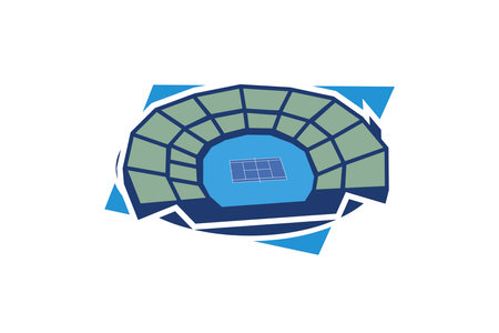 Simple  tennis court icon vector illustration. Simple tennis court stadium, Sport icon, flat, tennis stadium vector icon. vector illustration.のイラスト素材