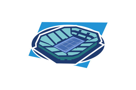Simple  tennis court icon vector illustration. Simple tennis court stadium, Sport icon, flat, tennis stadium vector icon. vector illustration.のイラスト素材