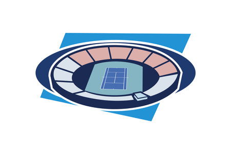 Simple  tennis court icon vector illustration. Simple tennis court stadium, Sport icon, flat, tennis stadium vector icon. vector illustration.のイラスト素材