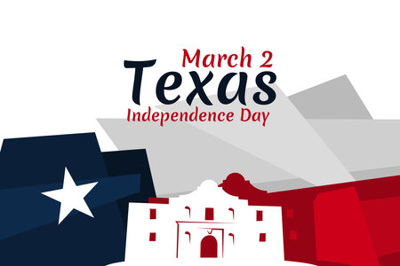 March 2, Independence day of Texas vector illustration. Suitable for greeting card, poster and banner.のイラスト素材