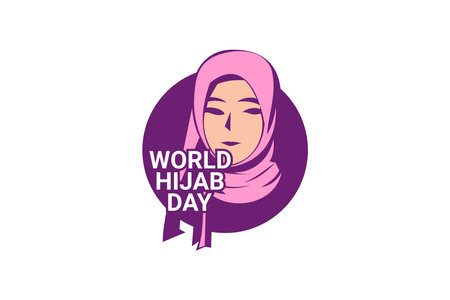 February 1, World Hijab Day vector illustration. Suitable for greeting card, poster and banner. - Vectorのイラスト素材
