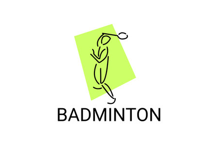 Badminton sport vector line icon. sport pictogram, vector illustration.のイラスト素材