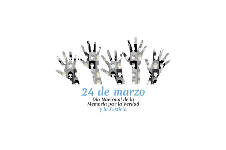Translation: March 24, Day of Remembrance for Truth and Justice vector illustration. National...