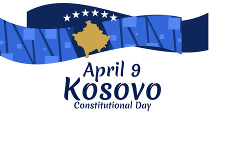 April 9, Happy Constitution Day of Kosovo vector illustration. Suitable for greeting card, poster and bannerのイラスト素材