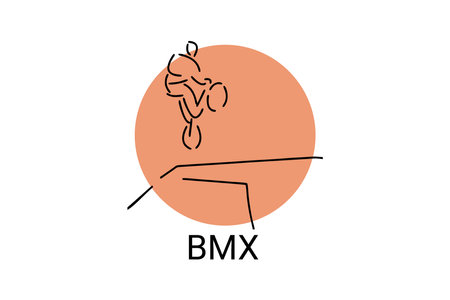 Bicycle motocross or BMX sport vector line icon. sport pictogram, vector illustration.のイラスト素材