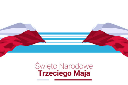 Translation: Third May National Day. Happy National Day of Poland vector illustration. Suitable for greeting card, poster and banner.のイラスト素材