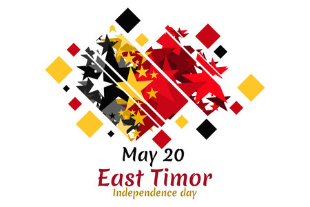 May 20, Independence day of East Timor vector illustration. Suitable for greeting card, poster and banner.のイラスト素材