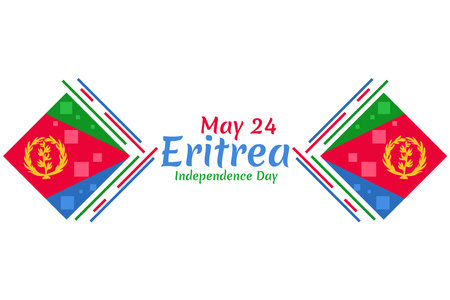 May 24, Independence Day of Eritrea vector illustration. Suitable for greeting card, poster and banner.のイラスト素材