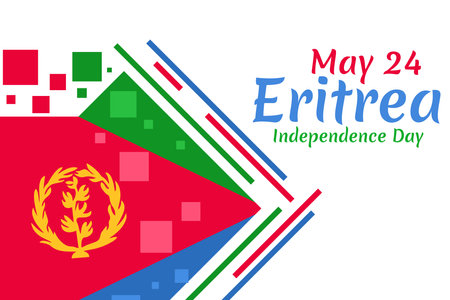 May 24, Independence Day of Eritrea vector illustration. Suitable for greeting card, poster and banner.のイラスト素材