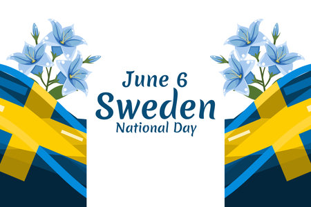 June 6, National Day. Happy Sweden National Day (Sveriges nationaldag) Vector Illustration. Suitable for greeting card, poster and bannerのイラスト素材