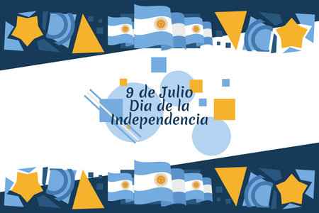 Translate: July 9, Independence day of Argentina vector illustration. Suitable for greeting card, poster and bannerのイラスト素材