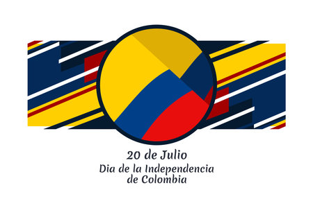 Translate: July 20, Independence day (dia de la independencia) of Colombia vector illustration. Suitable for greeting card, poster and banner.のイラスト素材
