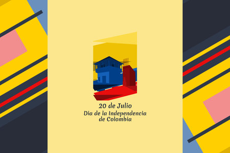 Translate: July 20, Independence day (dia de la independencia) of Colombia vector illustration. Suitable for greeting card, poster and banner.のイラスト素材
