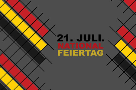 Translate: July 21, National Day.  National Day Belgium (Nationalfeiertag ) Vector Illustration. Suitable for greeting cardのイラスト素材