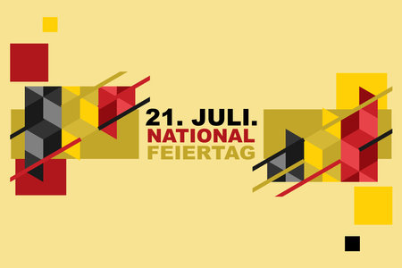 Translate: July 21, National Day.  National Day Belgium (Nationalfeiertag ) Vector Illustration. Suitable for greeting cardのイラスト素材