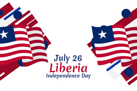 July 26, Independence Day of Liberia vector illustration. Suitable for greeting card, poster and banner.のイラスト素材