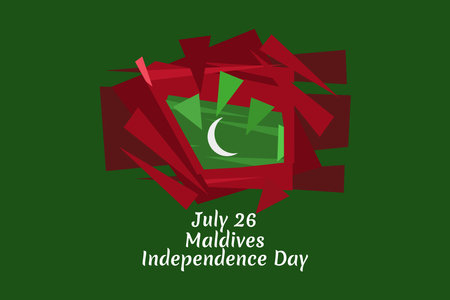 July 26, Independence Day of Maldives vector illustration. Suitable for greeting card, poster and banner.のイラスト素材