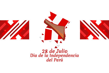 Translate: July 28, Independence day (dia de la independencia) of Peru vector illustration. Suitable for greeting card, poster and banner.のイラスト素材