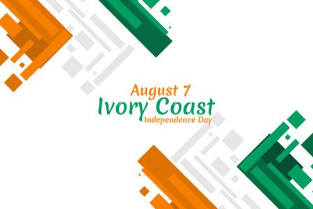 August 7, Independence day of Ivory Coast vector illustration. Suitable for greeting card, poster and banner.のイラスト素材