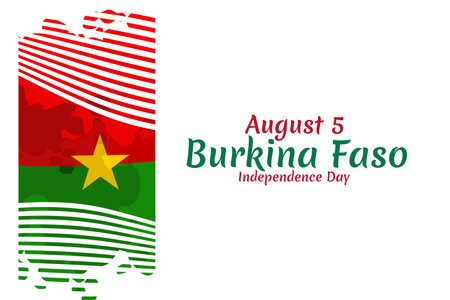 August 5, Burkina Faso Independence day vector illustration. Suitable for greeting card, poster and banner.のイラスト素材