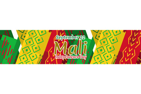 Translate: September 22, Happy Independence Day of Mali. vector illustration. Suitable for greeting card, poster and banner.のイラスト素材