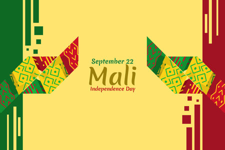 Translate: September 22, Happy Independence Day of Mali. vector illustration. Suitable for greeting card, poster and banner.のイラスト素材