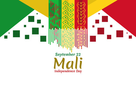 Translate: September 22, Happy Independence Day of Mali. vector illustration. Suitable for greeting card, poster and banner.のイラスト素材