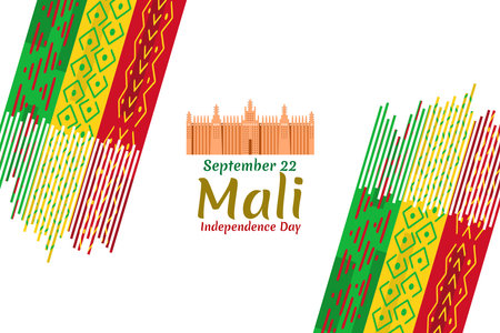 Translate: September 22, Happy Independence Day of Mali. vector illustration. Suitable for greeting card, poster and banner.のイラスト素材