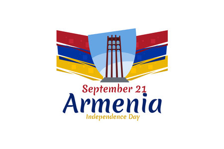September 21, Independence Day of Armenia. vector illustration. Suitable for greeting card, poster and banner.のイラスト素材