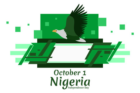 October 1, Nigeria Independence Day vector illustration. Suitable for greeting card, poster and banner.のイラスト素材