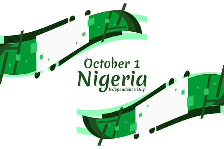 October 1, Nigeria Independence Day vector illustration. Suitable for greeting card, poster and banner.のイラスト素材