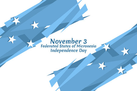 November 3, Independence Day of Federated States of Micronesia vector illustration. Suitable for greeting card, poster and banner.のイラスト素材
